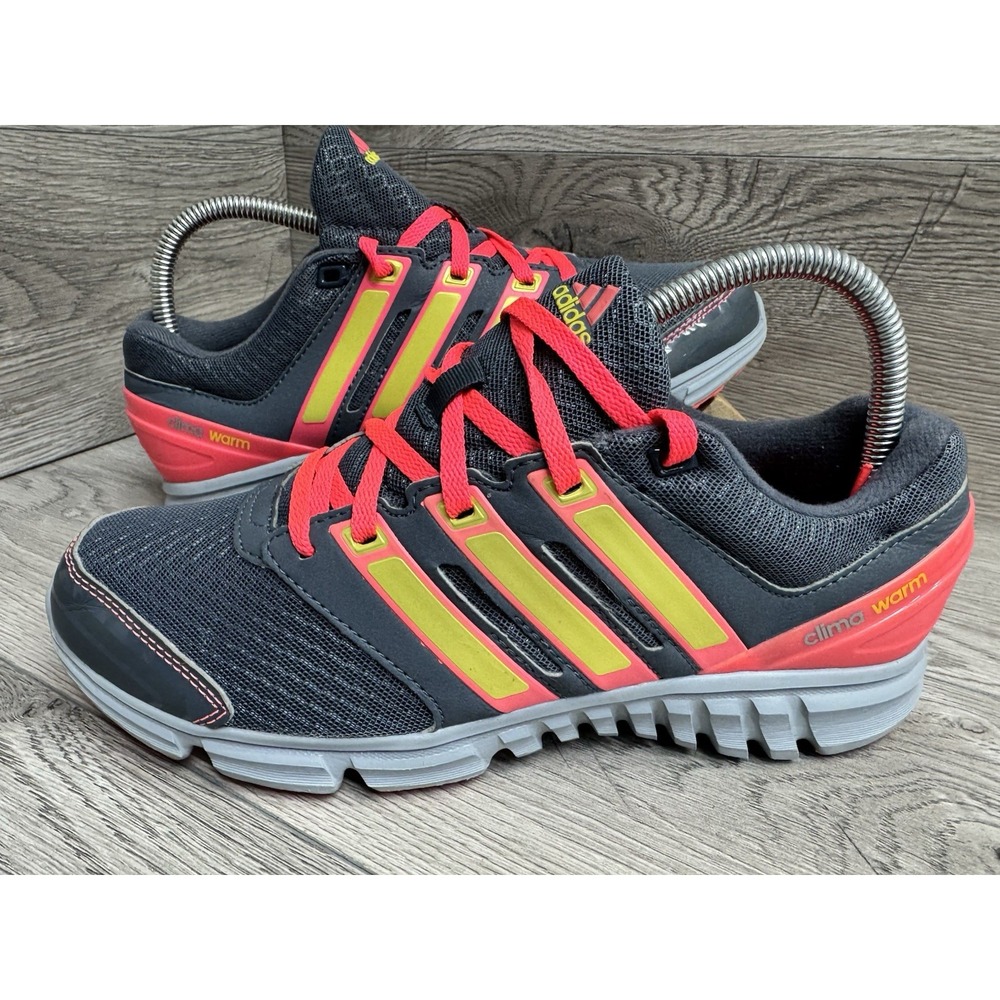 Adidas Climawarm Womens Size 7 Gray Pink Yellow Athletic Running Shoes Sneakers